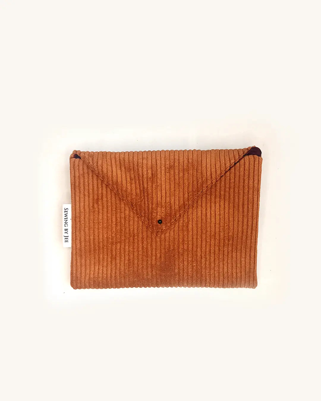 pochette velours côtelé papaya - pochette en velours côtelé papaya Sewing by Jee - pochette velours côtelé