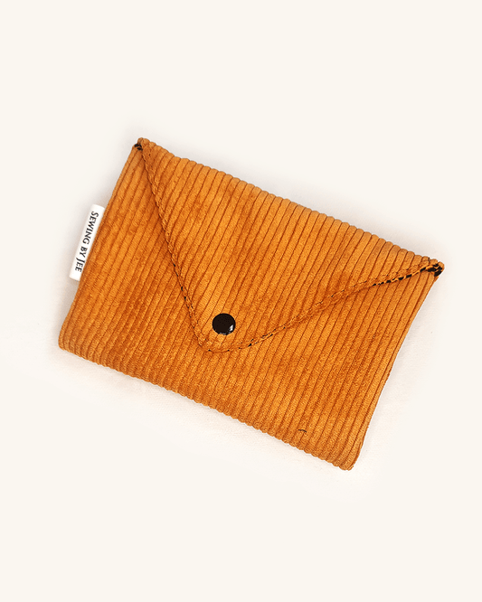 pochette velours côtelé mustard - pochette en velours côtelé mustard Sewing by Jee - pochette velours côtelé