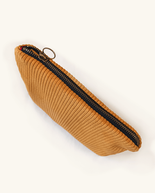 trousse en velours côtelé mustard Sewing by Jee - trousse velours côtelé - trousse velours - 